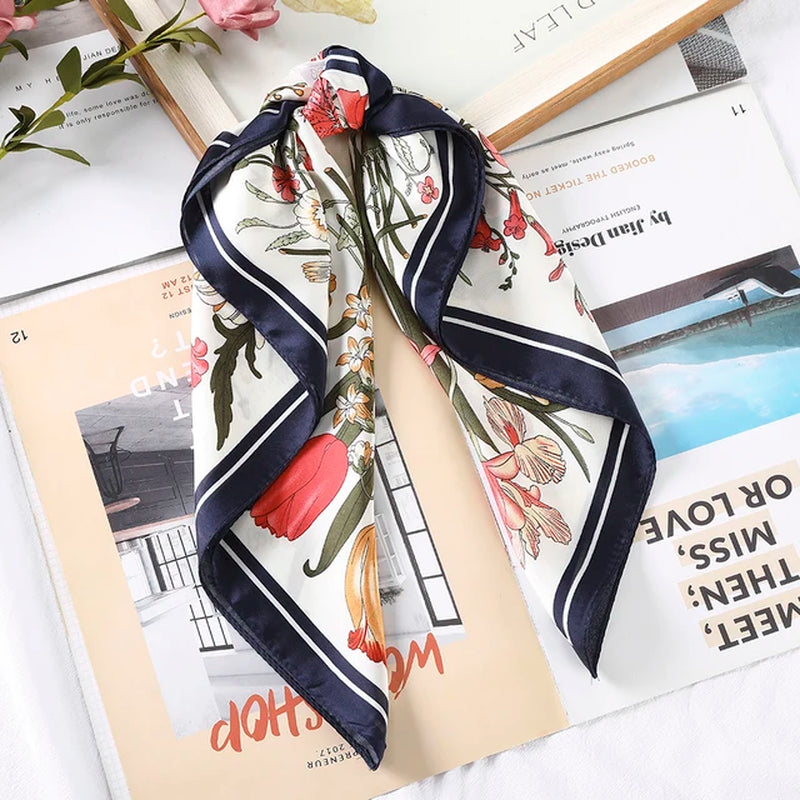 Floral Print Scrunchies Hair Scarf Bohemia Women Ribbon Hairbands Streamers Bow Hair Rope Ties Holder Ponytail Hair Accessories