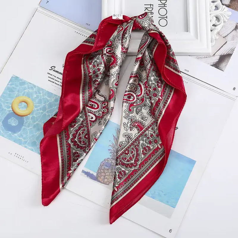 Floral Print Scrunchies Hair Scarf Bohemia Women Ribbon Hairbands Streamers Bow Hair Rope Ties Holder Ponytail Hair Accessories