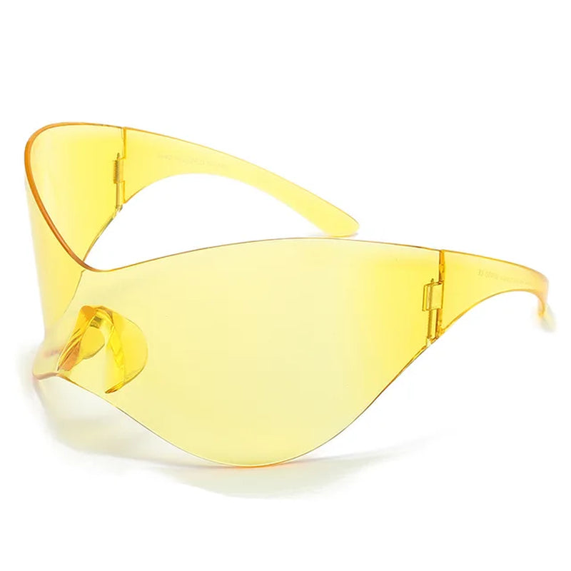 Oversized Steampunk Y2K Sunglasses Women Luxury Brand Design One Piece Wrap around Sun Glasses Men Fashion Shades Big Frame Mask