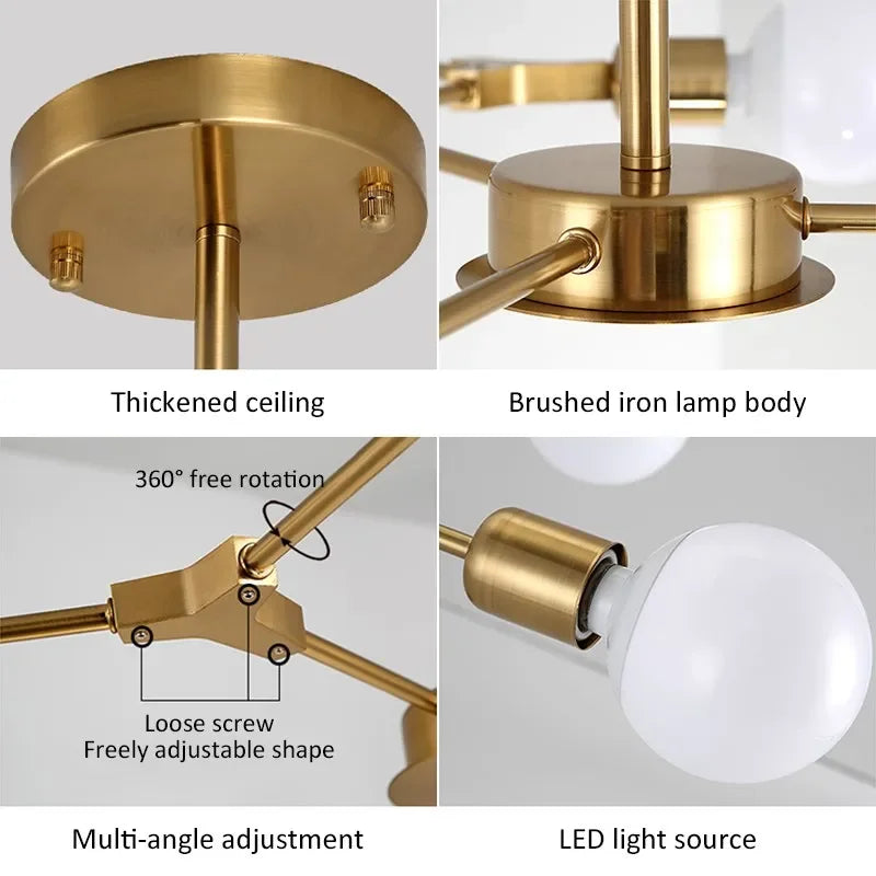 Modern Tree Shape Ceiling Chandelier Creative Design Ceiling Lamp Decor Pendant Lamp for Living Room Bedroom Kitcher Chandelier