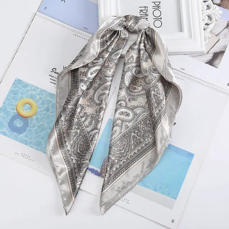 Floral Print Scrunchies Hair Scarf Bohemia Women Ribbon Hairbands Streamers Bow Hair Rope Ties Holder Ponytail Hair Accessories