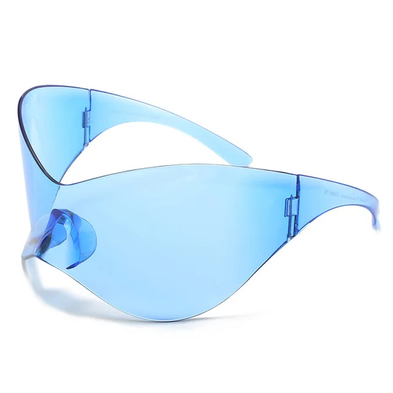 Oversized Steampunk Y2K Sunglasses Women Luxury Brand Design One Piece Wrap around Sun Glasses Men Fashion Shades Big Frame Mask