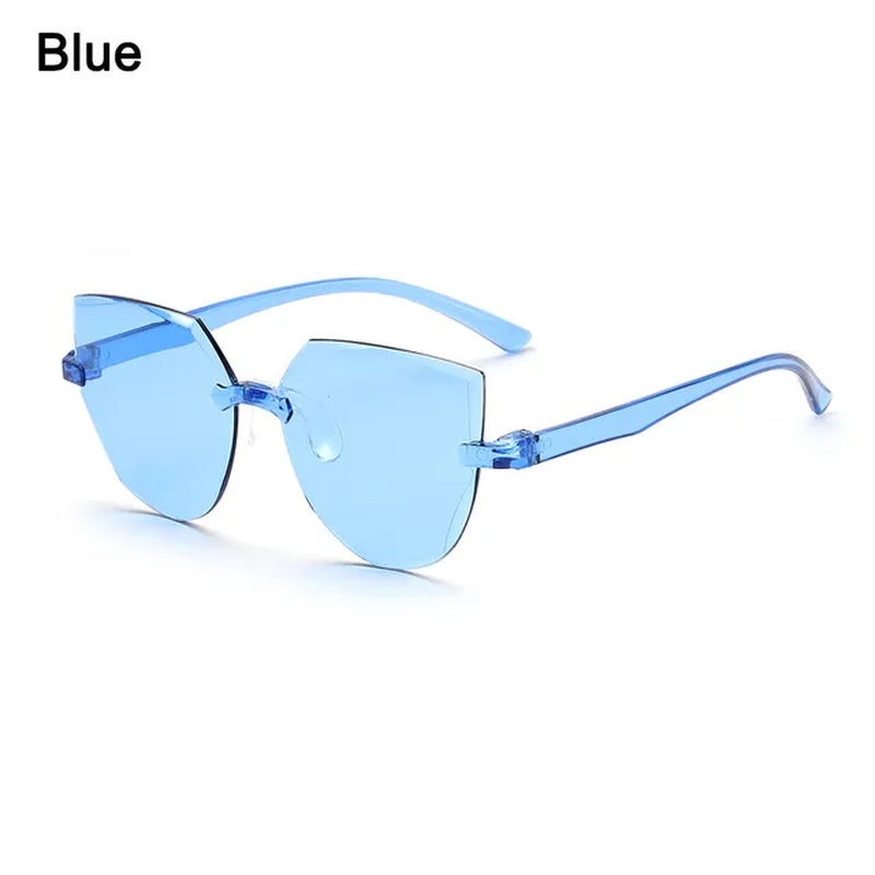 UV400 Protection Square Rimless Sunglasses for Women Tinted Frameless Eyewear Summer Vintage Transparent Gradient Sun Glasses