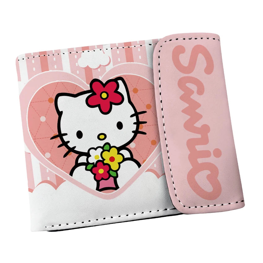 Anime Sanrio Cartoon HELLO KITTY Wallet with Card Holder Hasp Purse Gift for Girls