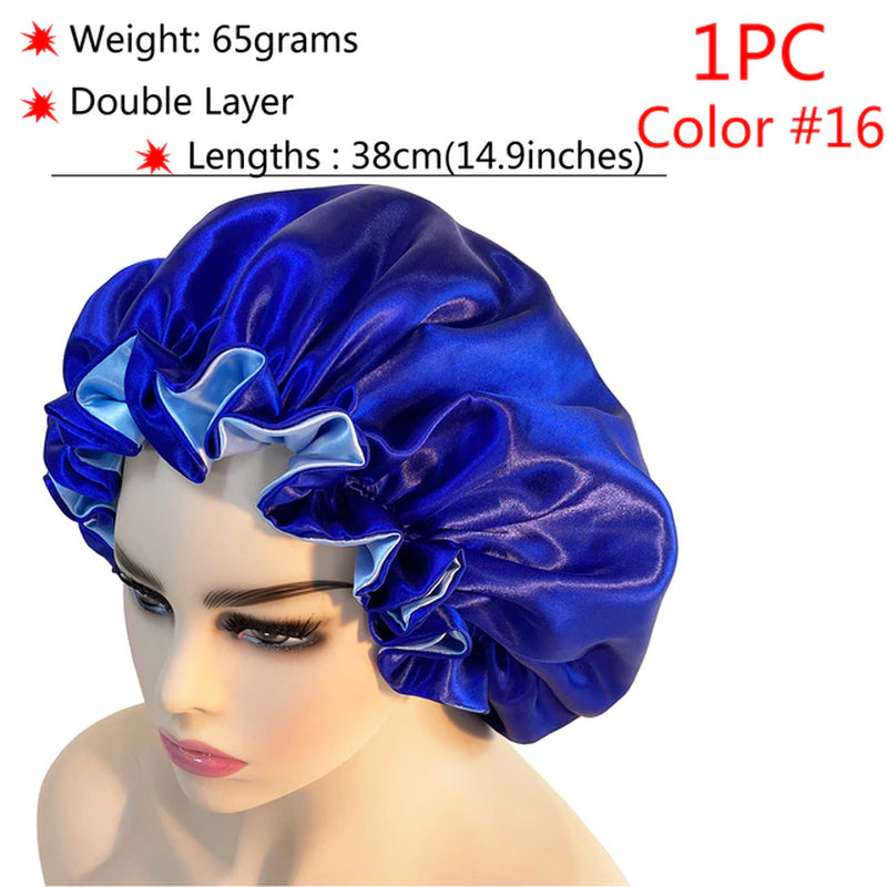 New Silk Sleeping Cap Night Hat Head Cover Bonnet Satin Cheveux Nuit for Curly Hair Care Women Beauty Maintenance Designer