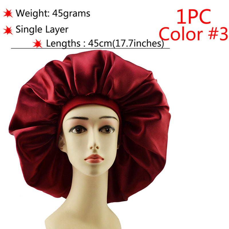 New Silk Sleeping Cap Night Hat Head Cover Bonnet Satin Cheveux Nuit for Curly Hair Care Women Beauty Maintenance Designer