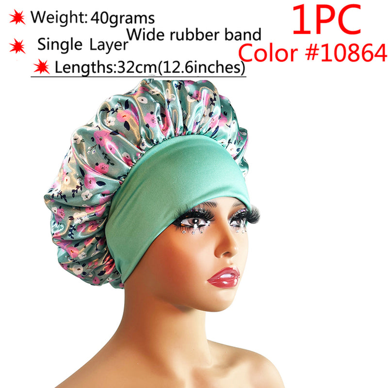 New Silk Sleeping Cap Night Hat Head Cover Bonnet Satin Cheveux Nuit for Curly Hair Care Women Beauty Maintenance Designer