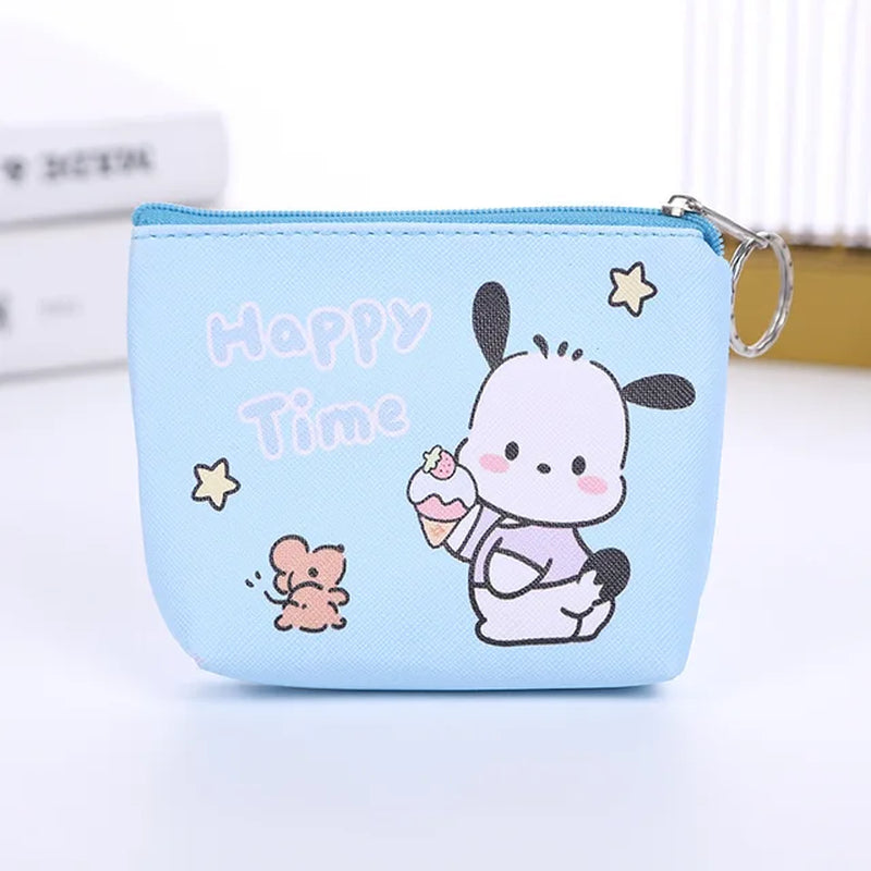 Purse Coin Purses Cartoon Printed PU Melody Cute Wallet Bag Keychains Storage Bag Sanrio Kuromi Kawaii Mini Pouch