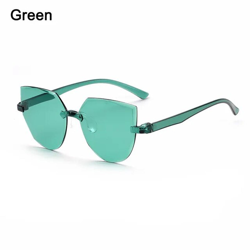 UV400 Protection Square Rimless Sunglasses for Women Tinted Frameless Eyewear Summer Vintage Transparent Gradient Sun Glasses