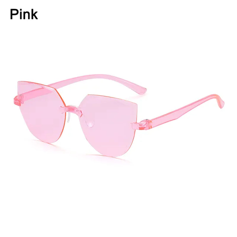 UV400 Protection Square Rimless Sunglasses for Women Tinted Frameless Eyewear Summer Vintage Transparent Gradient Sun Glasses