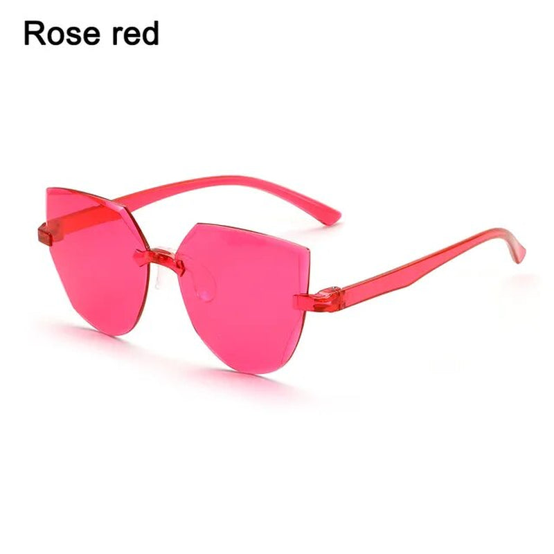 UV400 Protection Square Rimless Sunglasses for Women Tinted Frameless Eyewear Summer Vintage Transparent Gradient Sun Glasses