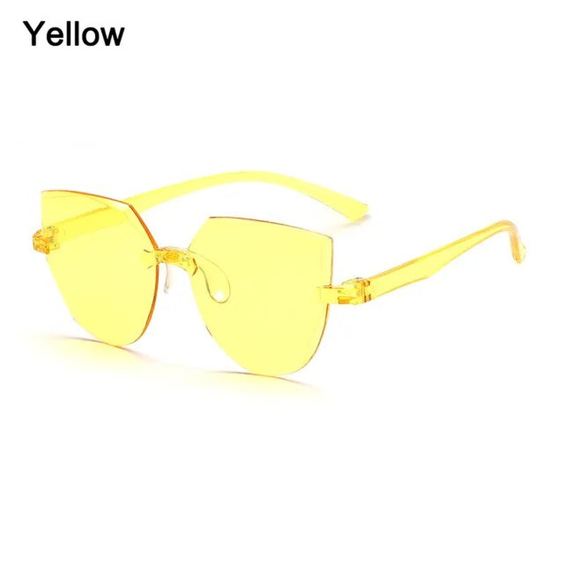 UV400 Protection Square Rimless Sunglasses for Women Tinted Frameless Eyewear Summer Vintage Transparent Gradient Sun Glasses