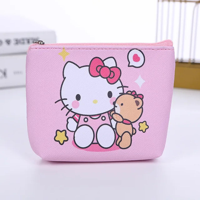 Purse Coin Purses Cartoon Printed PU Melody Cute Wallet Bag Keychains Storage Bag Sanrio Kuromi Kawaii Mini Pouch