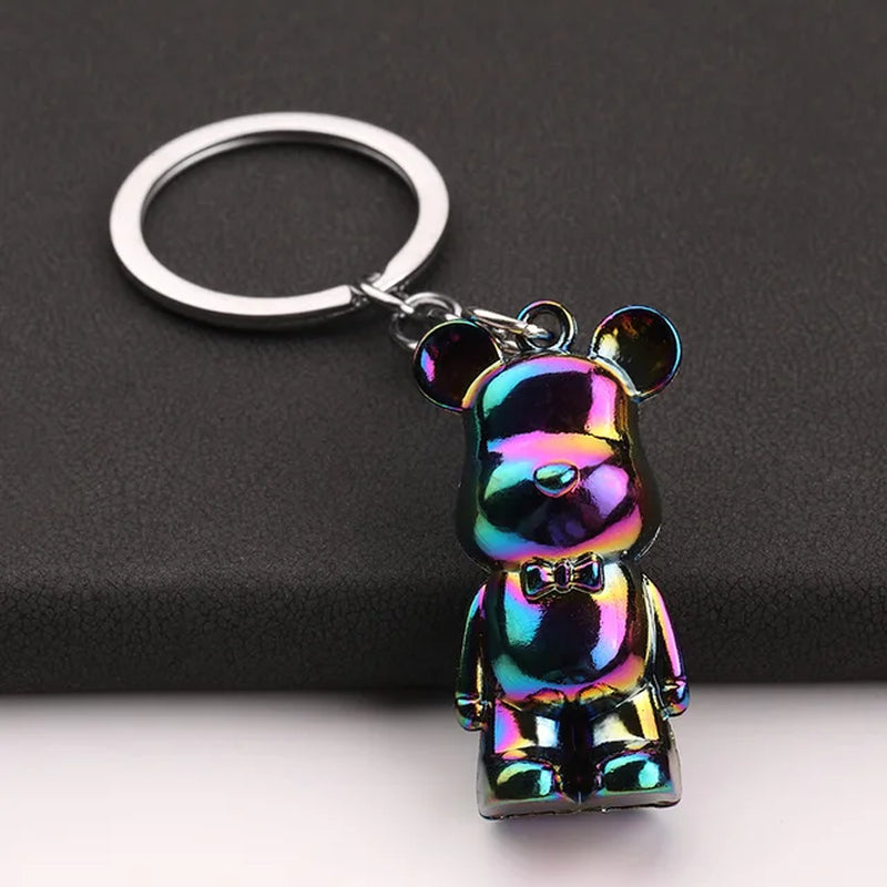 New Creative Zinc Alloy Violent Bear Keychains Exquisite Cute Car Key Ornaments Bag Pendant Cartoon Key Chains Gift Wholesale