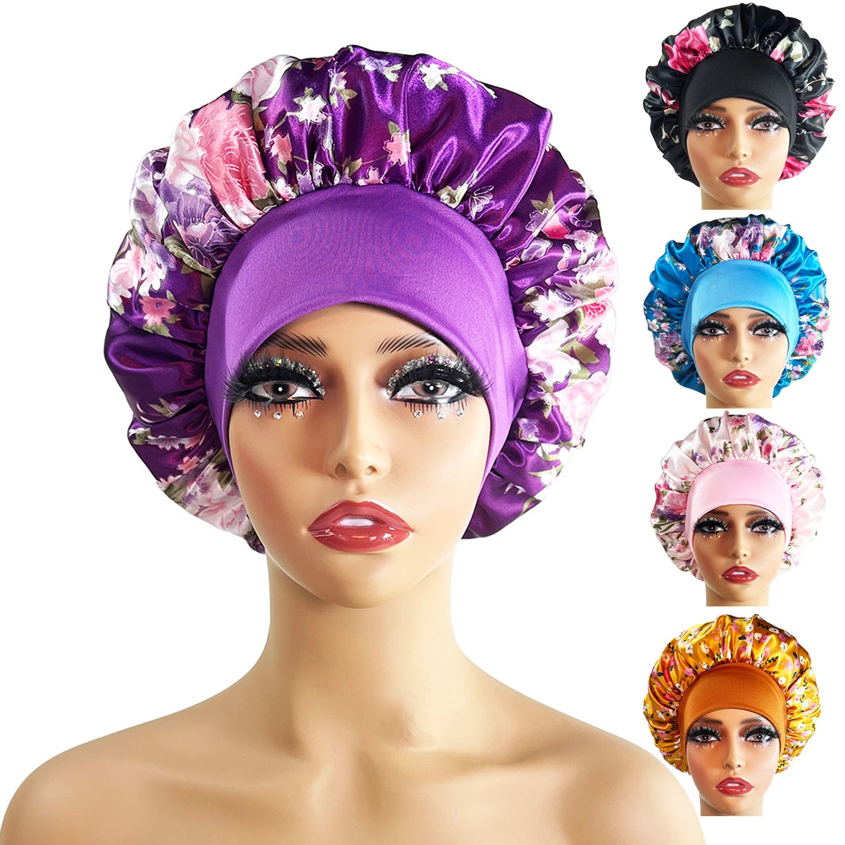 New Silk Sleeping Cap Night Hat Head Cover Bonnet Satin Cheveux Nuit for Curly Hair Care Women Beauty Maintenance Designer