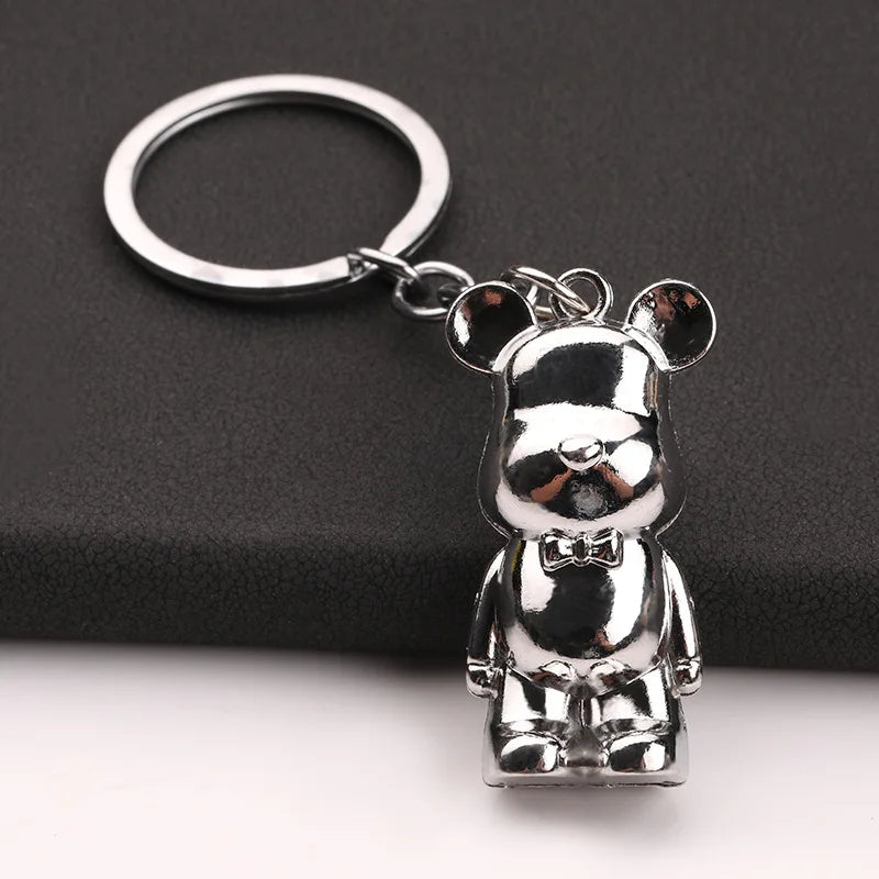 New Creative Zinc Alloy Violent Bear Keychains Exquisite Cute Car Key Ornaments Bag Pendant Cartoon Key Chains Gift Wholesale