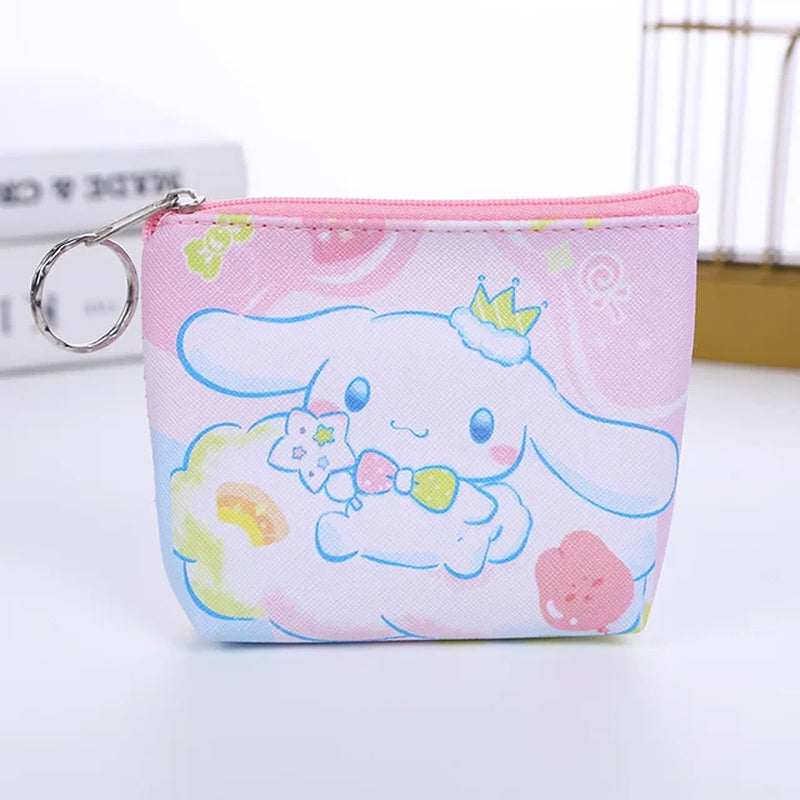 Purse Coin Purses Cartoon Printed PU Melody Cute Wallet Bag Keychains Storage Bag Sanrio Kuromi Kawaii Mini Pouch