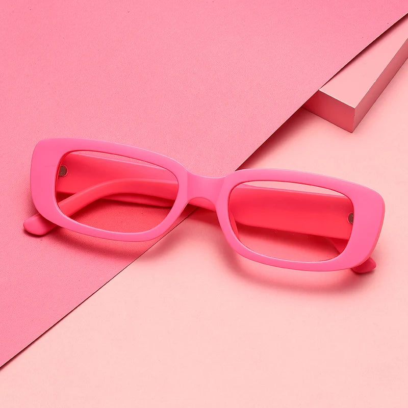 Stylish Y2K Sunglasses Women Man Macaron Pink Small Rectangle Colorful Sun Glasses Square Frame UV400 Eyewear