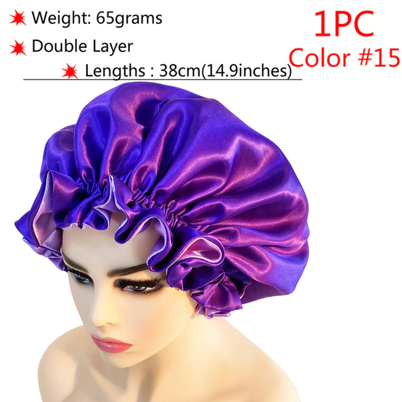 New Silk Sleeping Cap Night Hat Head Cover Bonnet Satin Cheveux Nuit for Curly Hair Care Women Beauty Maintenance Designer