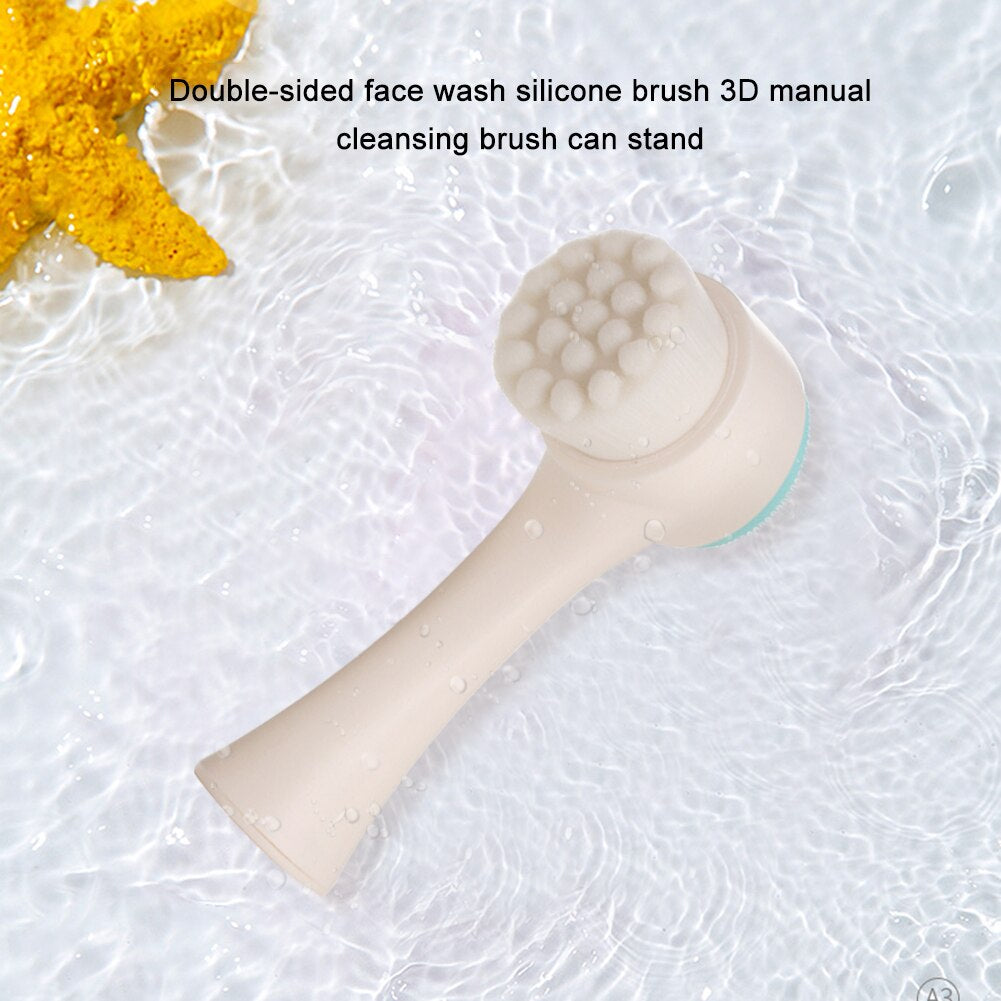 "Ultimate Facial Cleansing Brush: Dual-Sided Silicone Face Massager for Flawless Skin, Deep Pore Cleansing, Gentle Exfoliation, and Blackhead Removal"